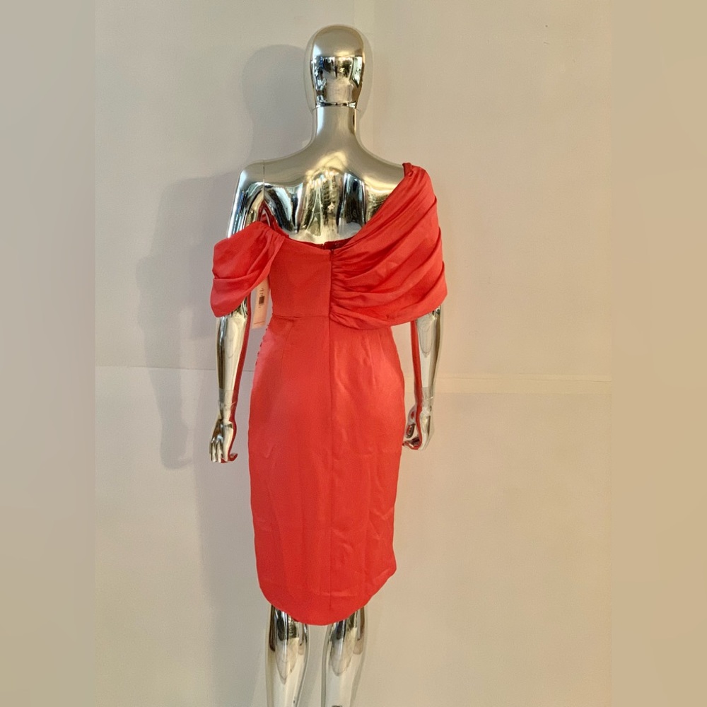 Theia Daniela Asymmetric Draped Satin Dress - Picture 6 of 7